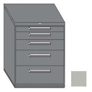   Cabinet 38H 5 Drawers, & Lock Textured Dove Gray 