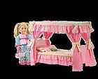   : Ruffled Canopy Bed fits AMERICAN GIRL doll or 18 inch   NEW