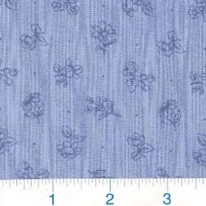   1880s Striped Floral Blue Fabric By The Yard: Arts, Crafts & Sewing