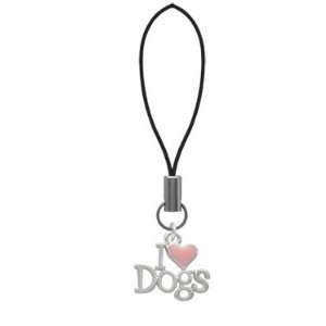  I love Dogs with Pink Heart   Cell Phone Charm [Jewelry 
