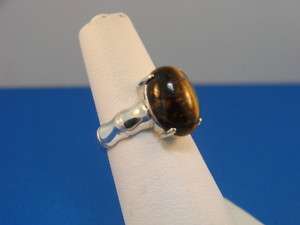 925 Sterling Silver+Tiger Eye Ring Not Scrap Jewelry  