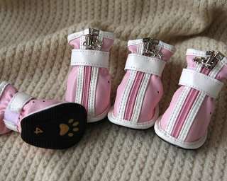   SHIPPING 100% New Pink PU Cozy Fashion Boots Shoes For Small & Big Dog