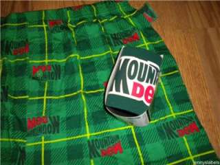 NWT Mens MOUNTAIN DEW plaid BOXERS with DRINK HOLDER  