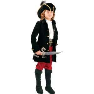  Boys Black Caribbean Pirate Costume   Large: Toys & Games