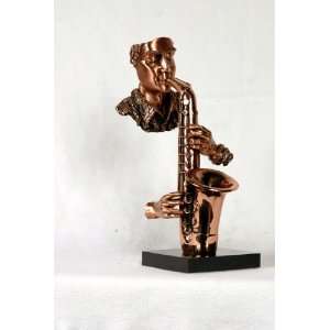  Copper Saxophone Player Figurine 