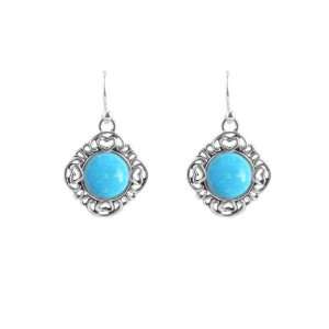  Bronze By Barse Silver Overlay Turquoise Howlite Earrings 