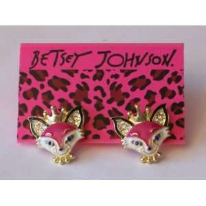 Betsey Johnson Princess Fox stud earrings