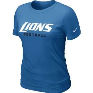  Detroit Lions Womens Blue Nike Team Pride T Shirt: Sports 
