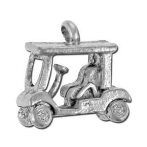  14mm Golf Cart Pewter Charm Arts, Crafts & Sewing