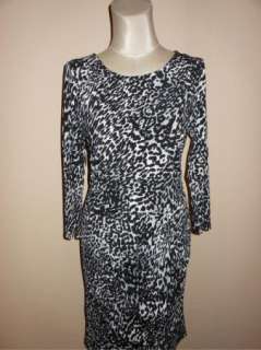 NWT Vince Camuto Leopard Draped Jersey Cocktail Career Dress M  