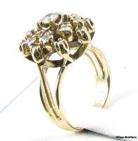 50ctw Genuine Diamond Flower RING   14k Gold Vintage Floral Womens 