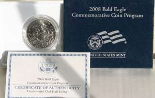 2008 US Mint Bald Eagle Half Dollar BU Commemorative Coin Set Free USA 