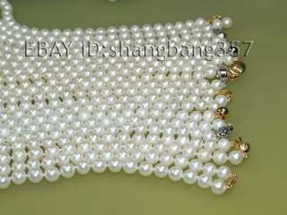   free ship 7 8mm white cultured akoya round pearl necklace 17 22 s124