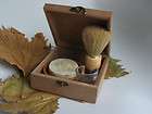 Old Style SHAVING BRUSH, mug and soap set in wooden box with FREE 