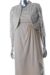 Richards NEW Plus Size Dress Suit Beige Lace 14W  