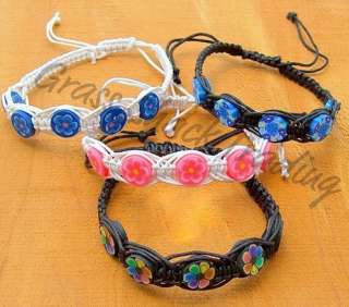 Adj. Bracelet Fimo Beads Hawaiian Surfer Style Jewelry 6343  