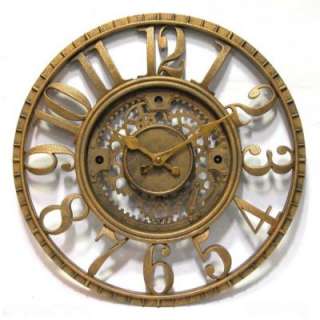 NEW Antique Round Resin Gold Kitchen Wall Clock  