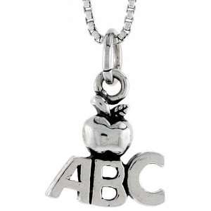  925 Sterling Silver ABC Pendant (w/ 18 Silver Chain), 1/2 