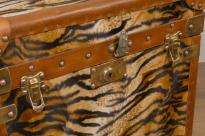 Pair Funky Cheetah Print Luggage Box Trunks  