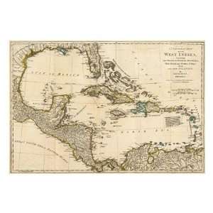   Sayer   A Complete Map Of The West Indies, 1776 Giclee: Home & Kitchen
