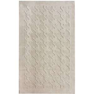   Area Rug Carpet 5 x 8 Ivory Houndstooth Texture: Furniture & Decor