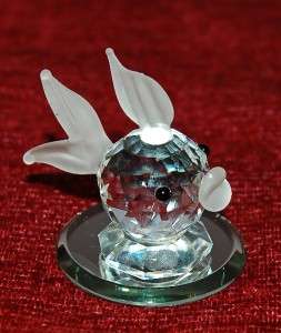   silver crystal figurine by iris arc gold fish 2 long book value 135 00