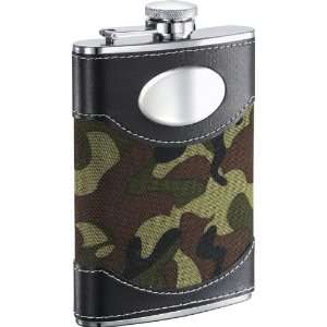    8oz Green Camouflage & Stainless Steel Liquor Flask