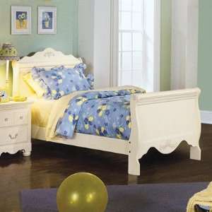  Diana Sleigh Twin Bed In White by Standard Furniture