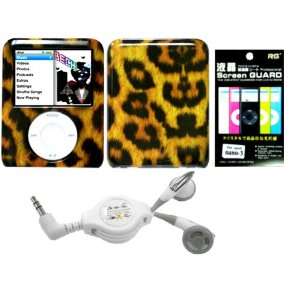  Cuffu Ipod Nano 3 Bundle Leopard Hard Case/earphone/screen 