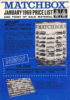 Pricelist Matchbox / Lesney England january 1969  
