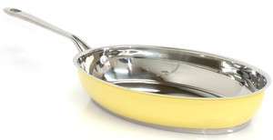   Yamaguchi 18/10 Stainless Steel 12 Oval Frypan Fish Skillet   Yellow
