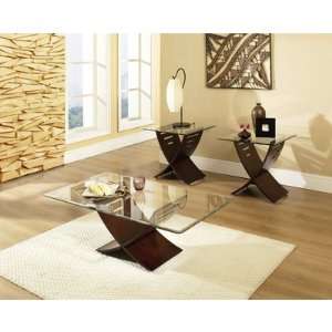   Silver Cafe 3 Piece Occasional Table Set in Espresso: Home & Kitchen