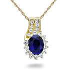 sp157 sterling silver blue sapphire cz necklace 
