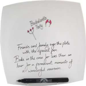  Bachelorette Party Signing Plate: Home & Kitchen