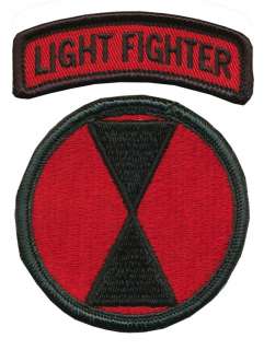 7th Infantry Division patch with LIGHT FIGHTER tab  