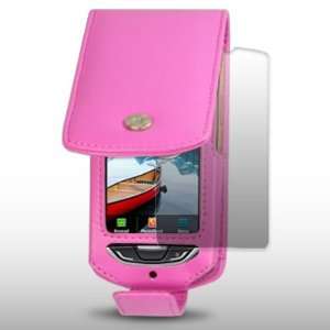  SAMSUNG S5620 MONTE HOT PINK SOFT LEATHER FLIP CASE WITH 