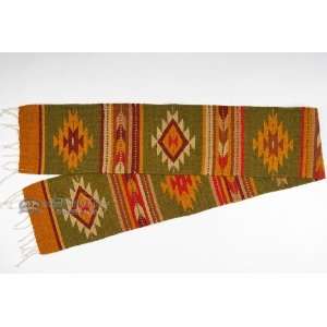  Southwest Wool Zapotec Table Runner 10x80 (a58)