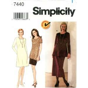  Simplicity Sewing Pattern 7440 Misses Knit Dress, Tunic 