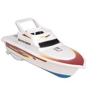    Mini 1:64 Scale White Remote Control Boat   40MHz: Toys & Games