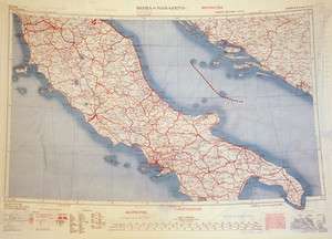   Era Silk Escape & Evasion Map of Rome, Southern Italy & Sicily  