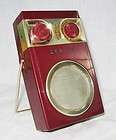 Vintage Zenith Royal 500B Maroon Owl Eyes Transistor Radio