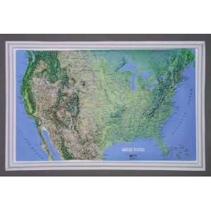   Raised Relief Map NCR Style with Gold Plastic Frame: Office Products
