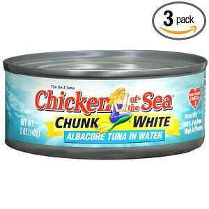 Chicken of the Sea Chunk White Tuna in Water 5 oz, 4 Count (Pack of 3)