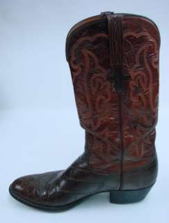 Lucchese Made San Antonio Leather Brown Country Mens Cowboy Boots Size 