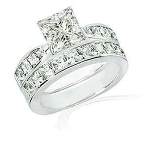 Ct Princess Cut Diamond Tapered Engagement Wedding Rings Channel Set 