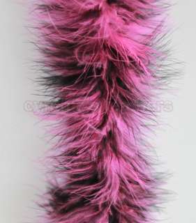 22g Hot Pink and Black mix marabou feather boa for trim & sewing 2 1/2 
