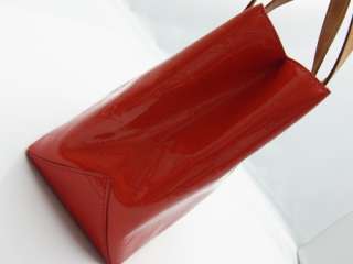 Louis Vuitton Authentic Monogram VERNIS Reade PM Hand Bag Purse Rouge 