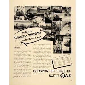 1939 Ad Houston Pipe Line Natural Gas Texas Coast Oil   Original Print 