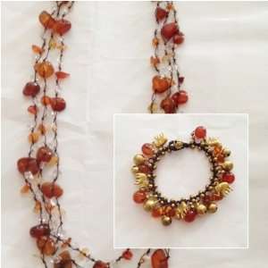 Pieces Handmade New Women Jewelry Necklace Carnelian Goodluck Stone 