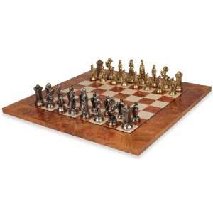   of Scots Brass Chess Set & Elm Burl Chess Board Package Toys & Games